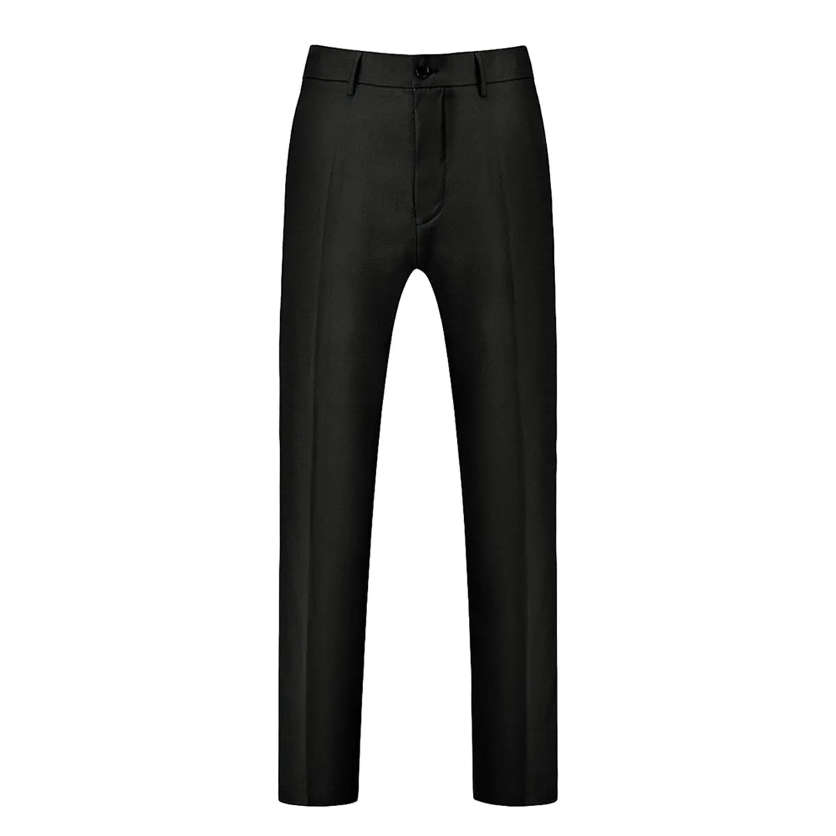 3-Piece Slim Fit Solid Black Smart Wedding Formal Suit