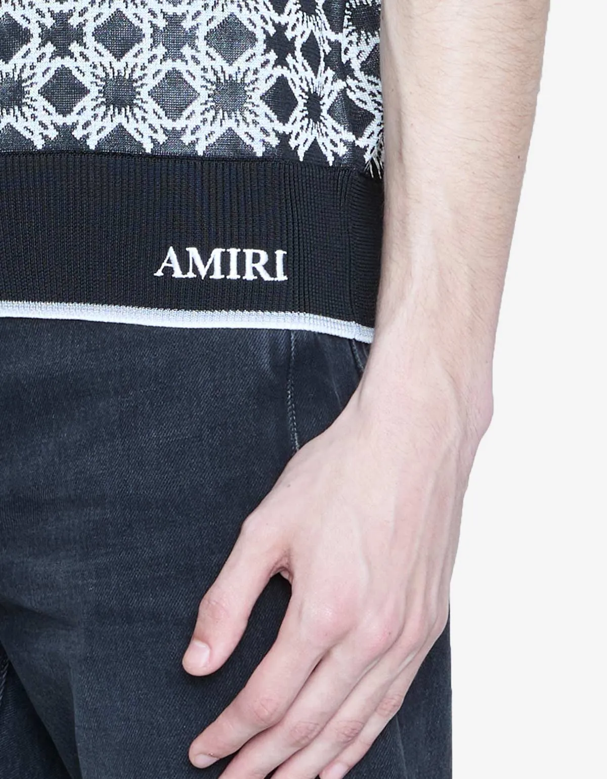 Amiri Black MA Quad Polo T-Shirt