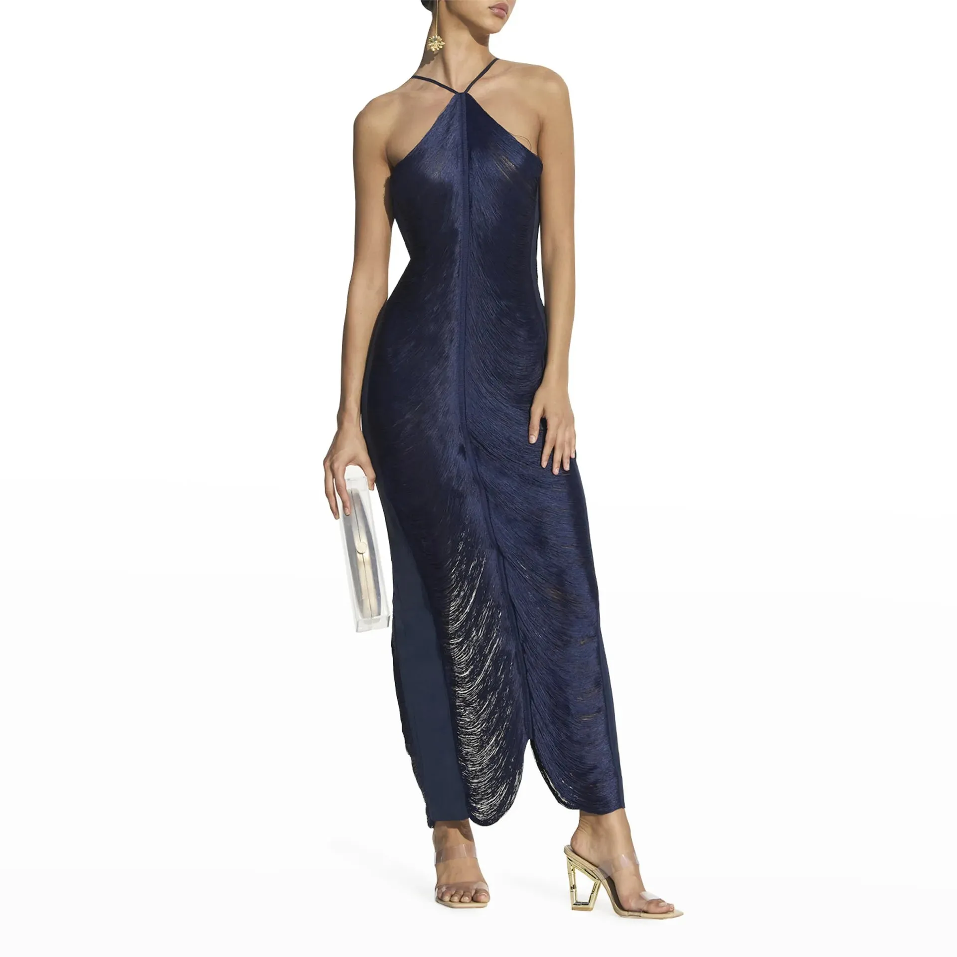 Backless Tassel Maxi Dress