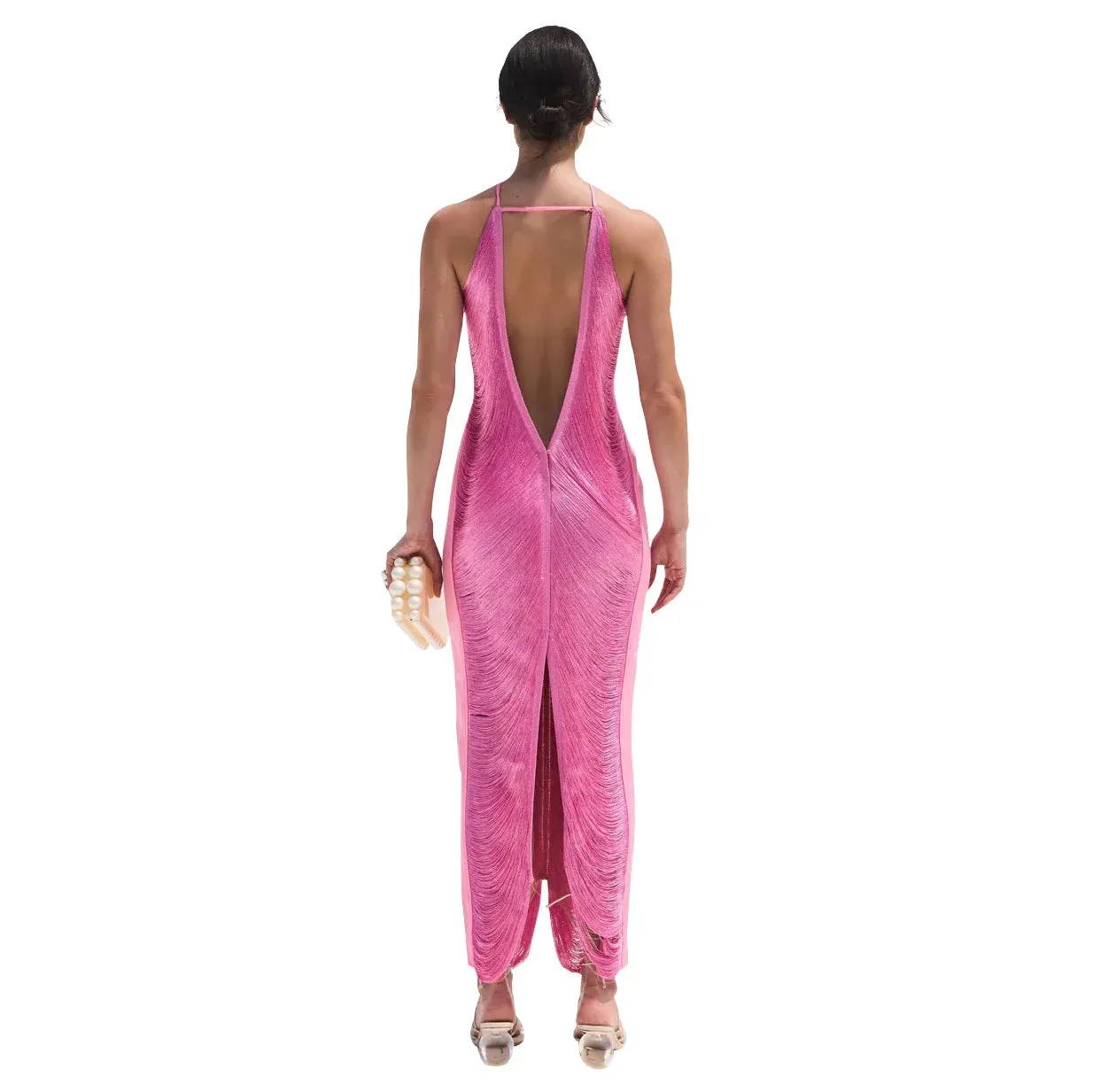 Backless Tassel Maxi Dress