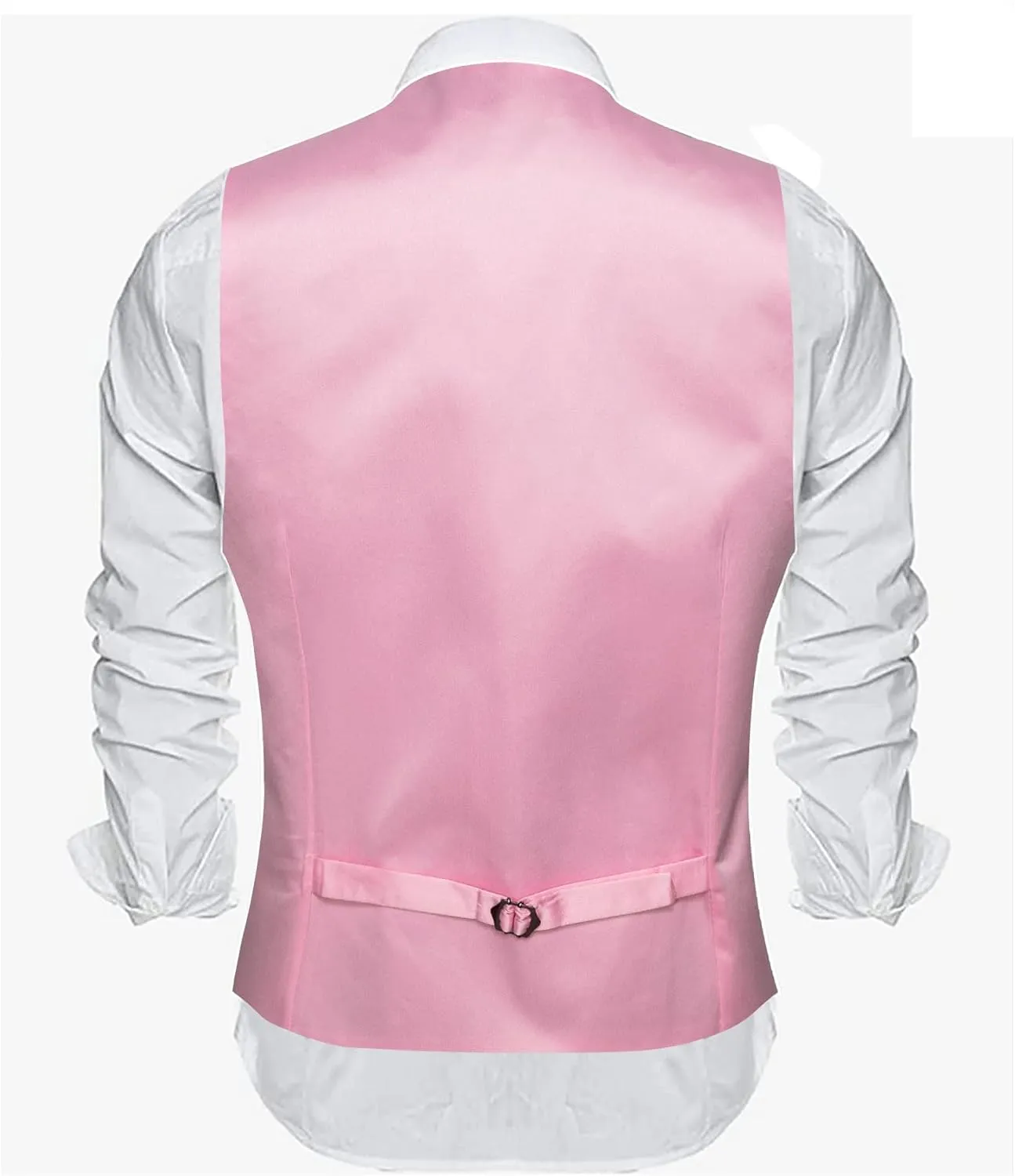 Barry.Wang Mens Satin Suit Vest Formal/Leisure V-neck 2 Pockets Wedding Party Tuxedo Waistcoat