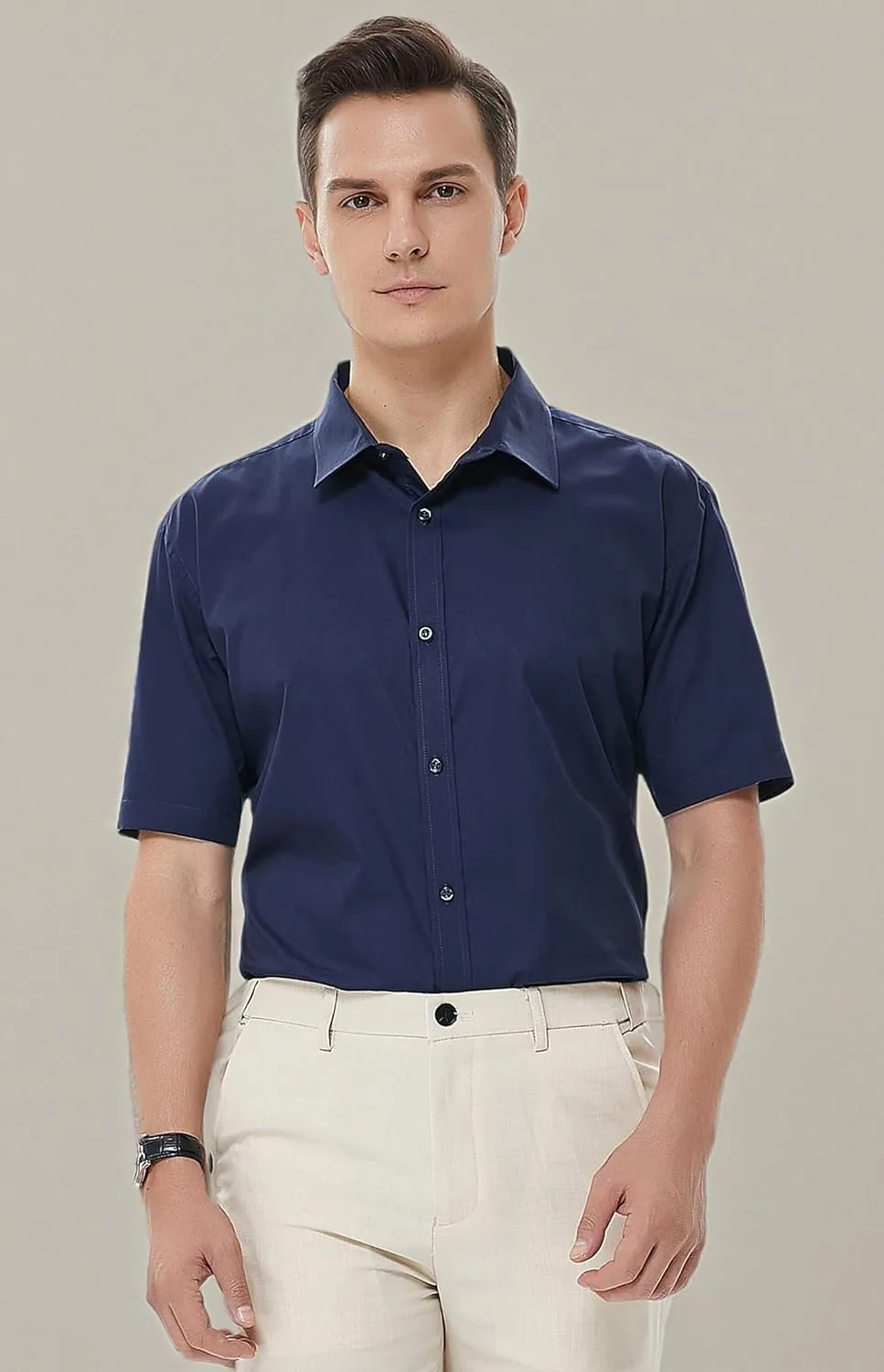Beninos Men's Short Sleeve Dress Shirt