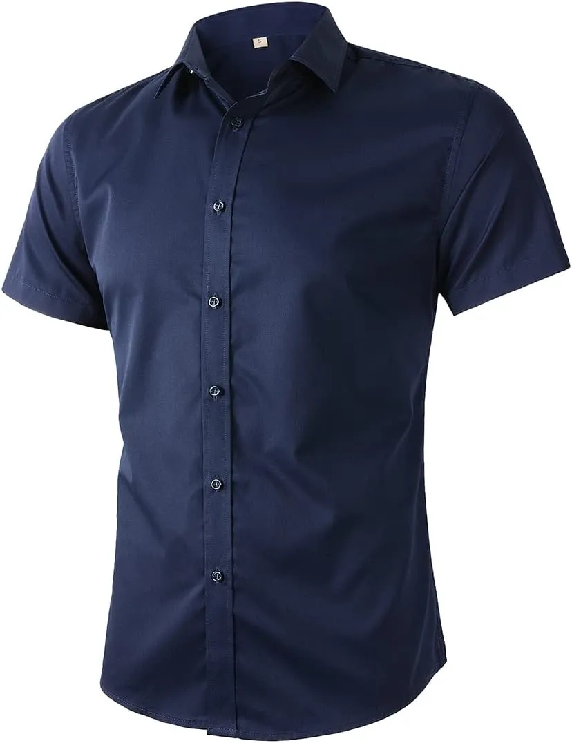 Beninos Men's Short Sleeve Dress Shirt