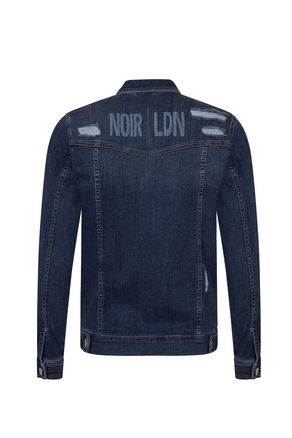 BLUE DISTRESSED DENIM JACKET