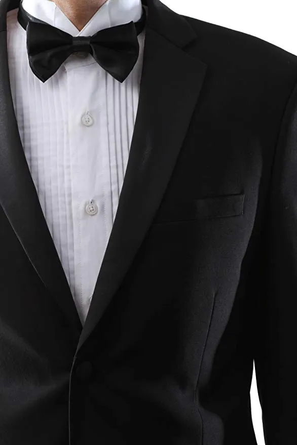 Caravelli Men's Single Breasted 2 Button Extra Fine Slim Fit Tuxedo Suit style #T600512H black 501 (free shipping)