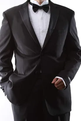 Caravelli Men's Single Breasted 2 Button Extra Fine Slim Fit Tuxedo Suit style #T600512H black 501 (free shipping)