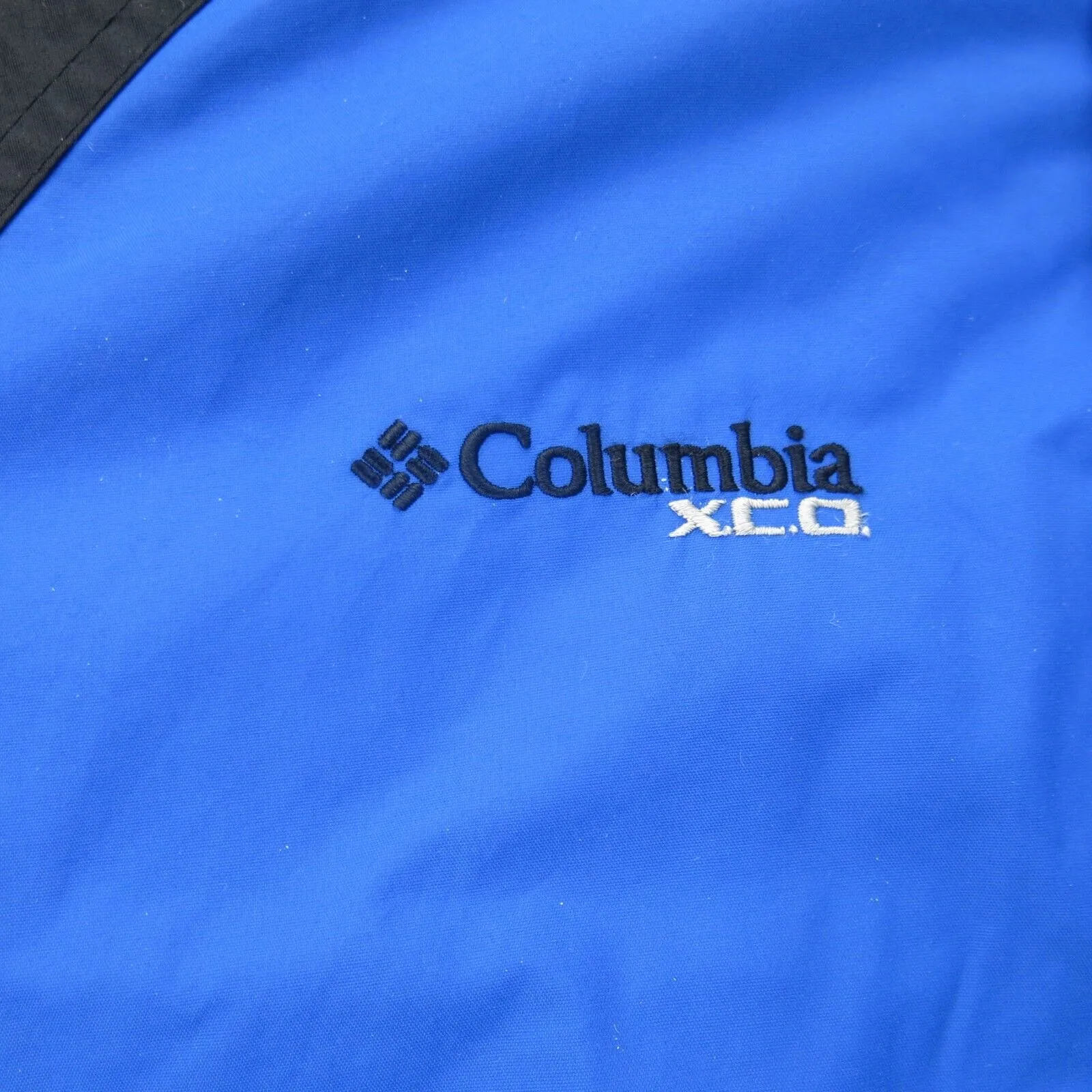 Columbia Jacket Mens Medium Blue Black Windbreaker Lightweight Outdoor Parka