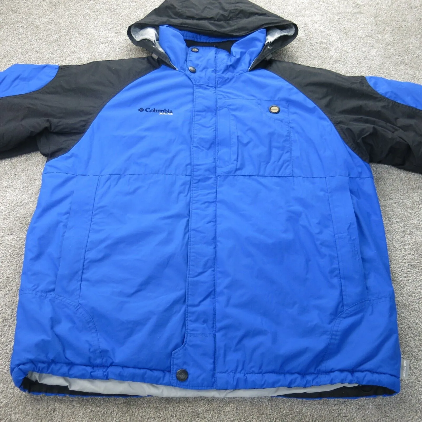 Columbia Jacket Mens Medium Blue Black Windbreaker Lightweight Outdoor Parka