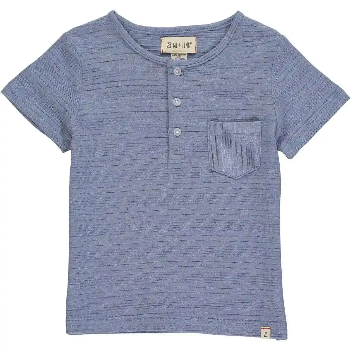 Dodger Blue Ribbed Henley