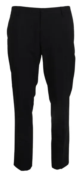 Dolce & Gabbana Gray Wool Stretch Formal Slim Fit Pant