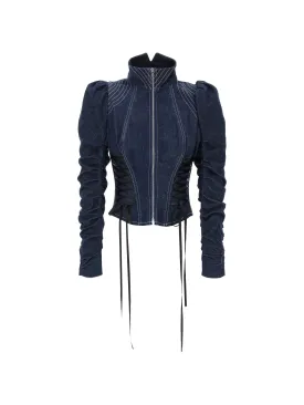Fitted Puffed Denim Jacket