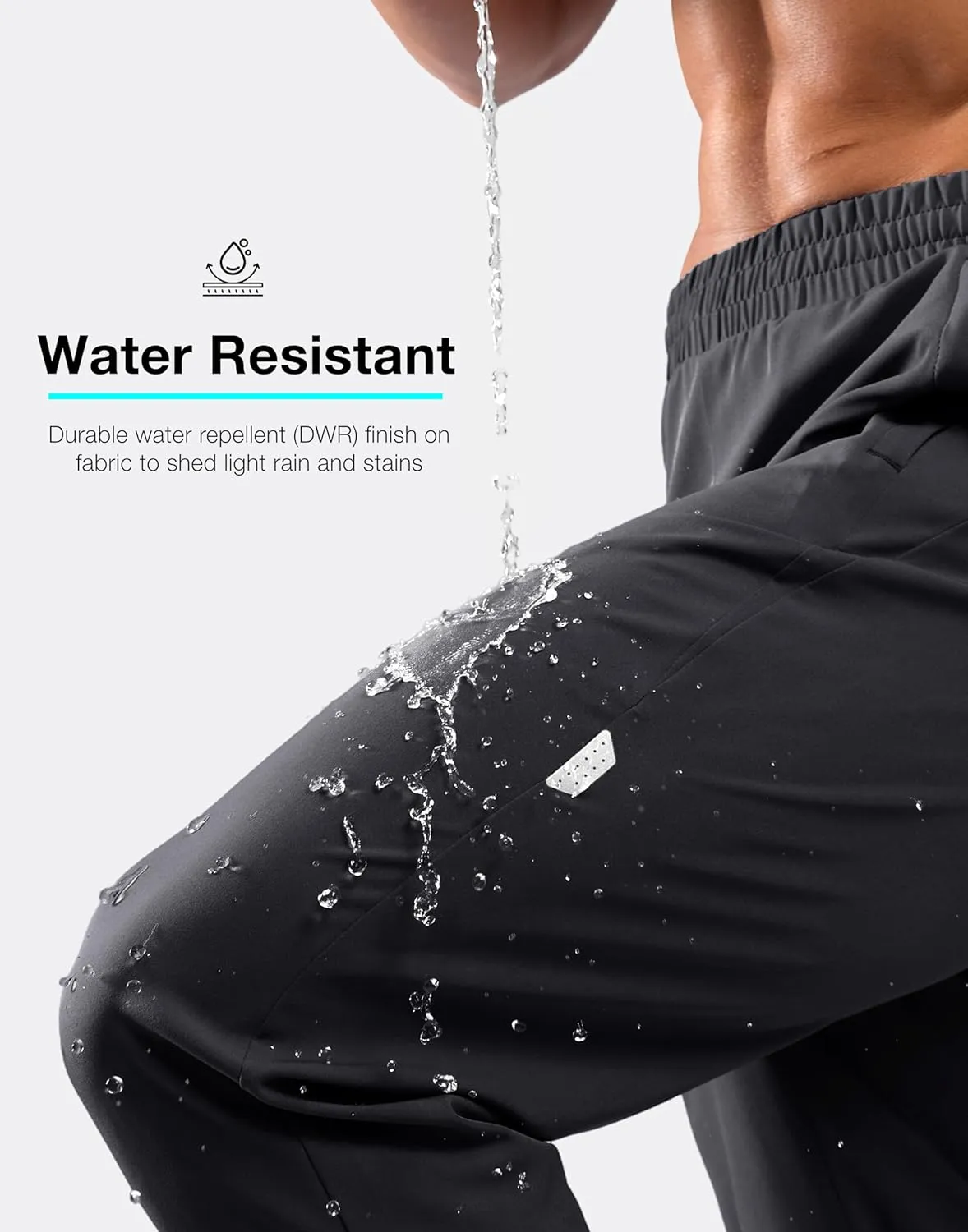 G Gradual Men's Joggers with Zipper Pockets Lightweight Athletic Workout Pants Quick Dry Sweatpants for Men Running Hiking