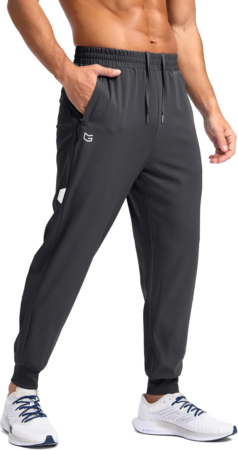 G Gradual Men's Joggers with Zipper Pockets Lightweight Athletic Workout Pants Quick Dry Sweatpants for Men Running Hiking