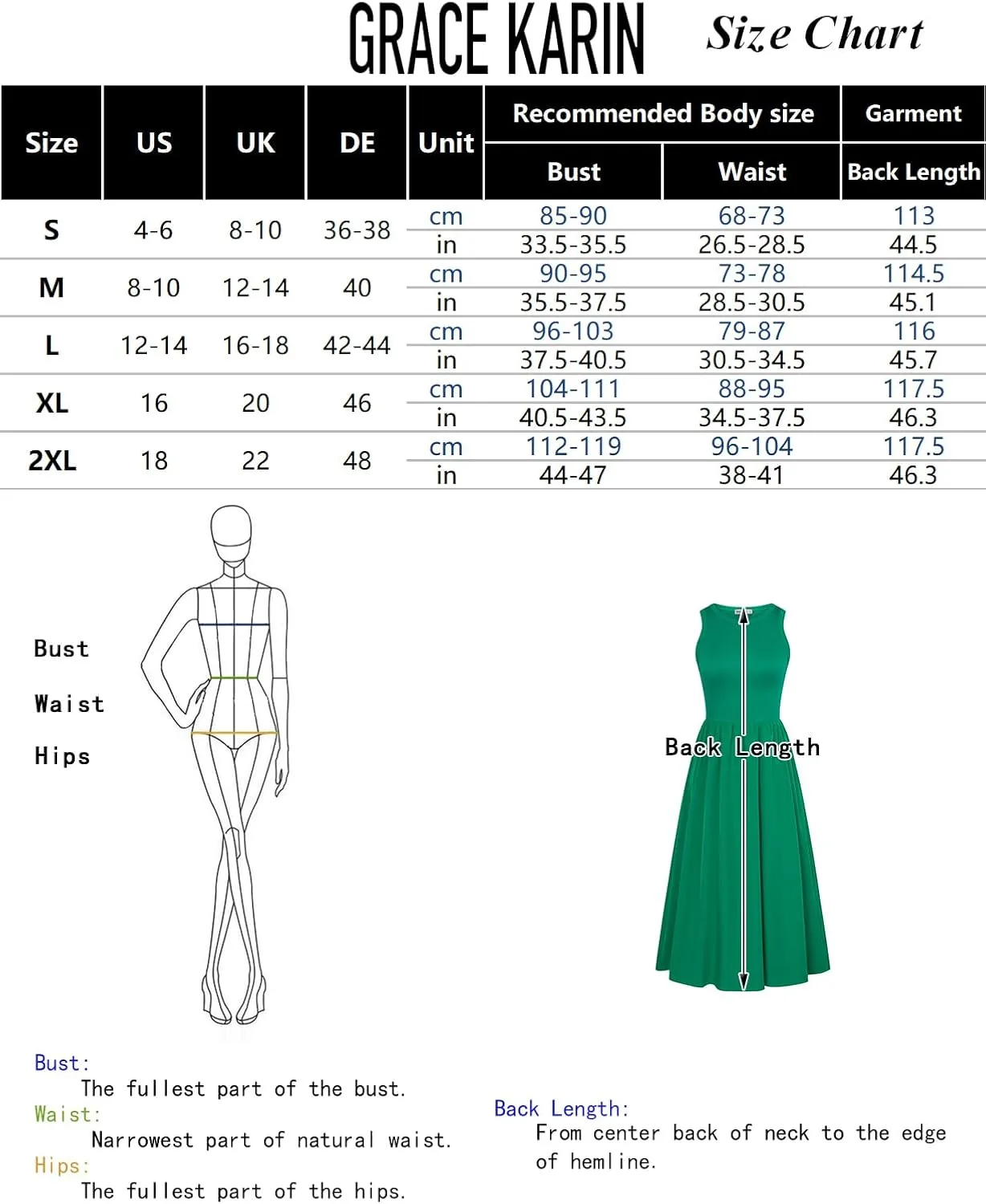 GRACE KARIN Womens Summer Dress Sleeveless Tank Dress Boho Casual Beach Vacation A Line Midi Dress with Pockets