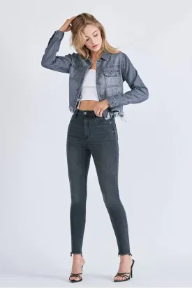 Hidden Jeans Rebel Frayed Fitted Jacket