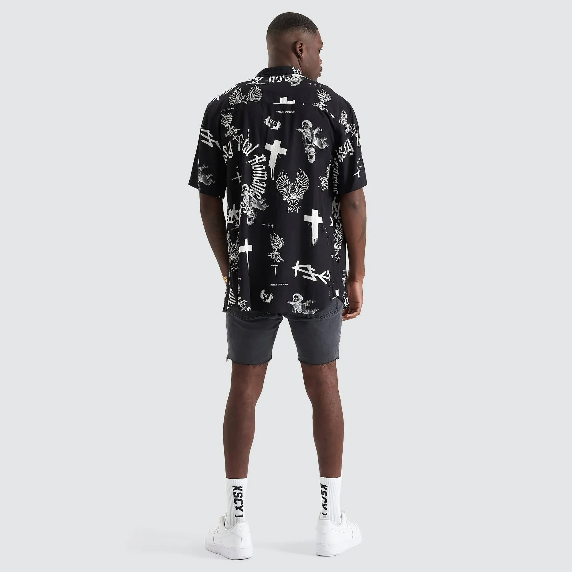 KISS CHACEY Augur Party Shirt - Black/White