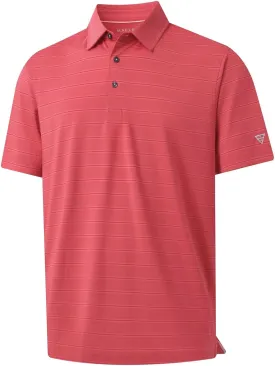 M MAELREG Mens Polo Shirts Short Sleeve Stripe Heather Dry Fit Polo Shirts for Men Moisture Wicking Mens Golf Shirt
