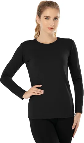 MANCYFIT Womens Thermal Tops Fleece Lined Shirt Long Sleeve Base Layer