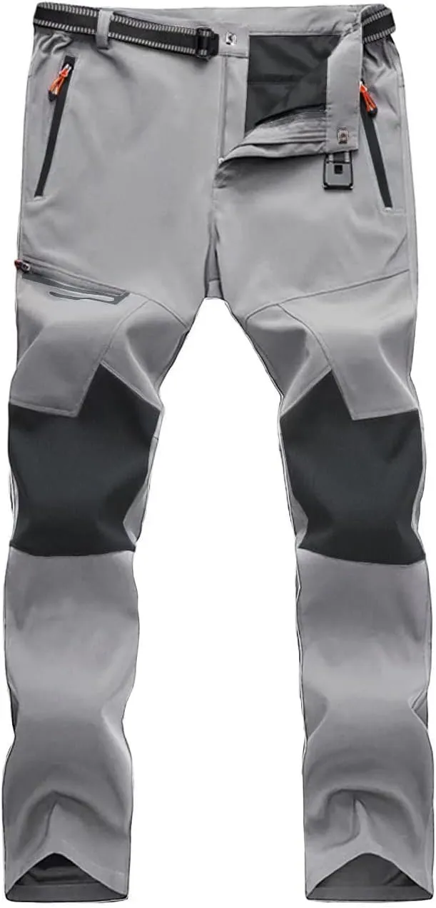 Men's Hiking Pants Quick-Dry Water Resistant Lightweight Work Outdoor Pants with Zipper Pockets