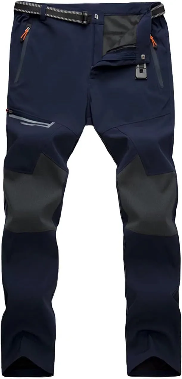 Men's Hiking Pants Quick-Dry Water Resistant Lightweight Work Outdoor Pants with Zipper Pockets