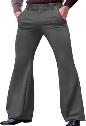 Mens Stretch Flare Baggy Wide Leg Bell Bottom Denim Corduroy Vintage Classic Relaxed Slim Fit 60s 70s Jeans Trousers