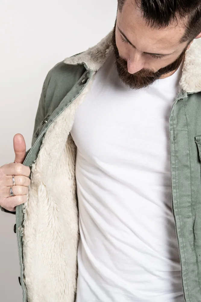 Military Denim Jacket - Sage
