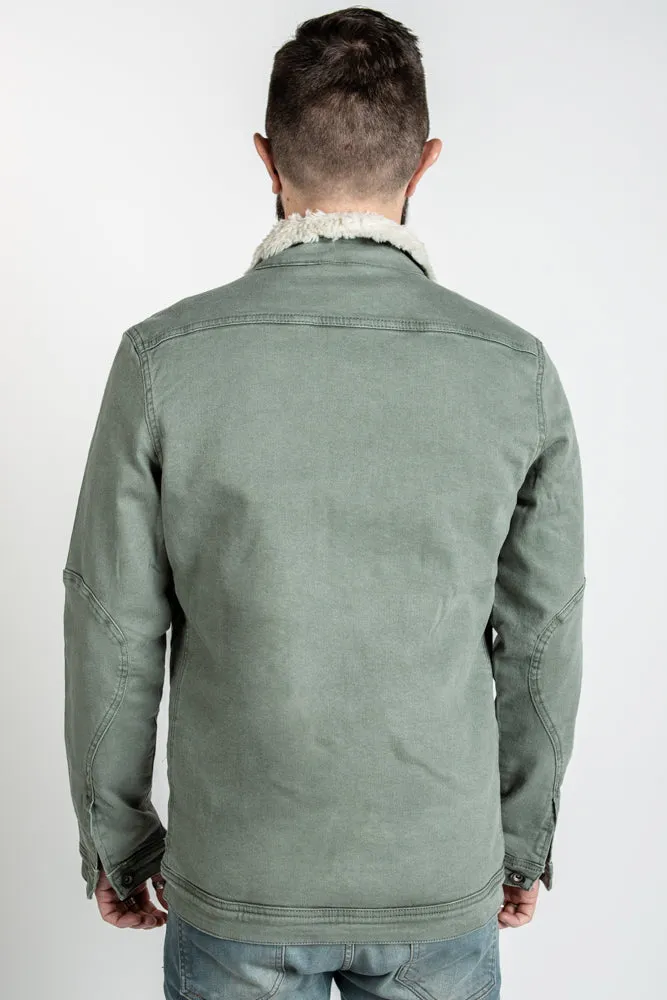Military Denim Jacket - Sage