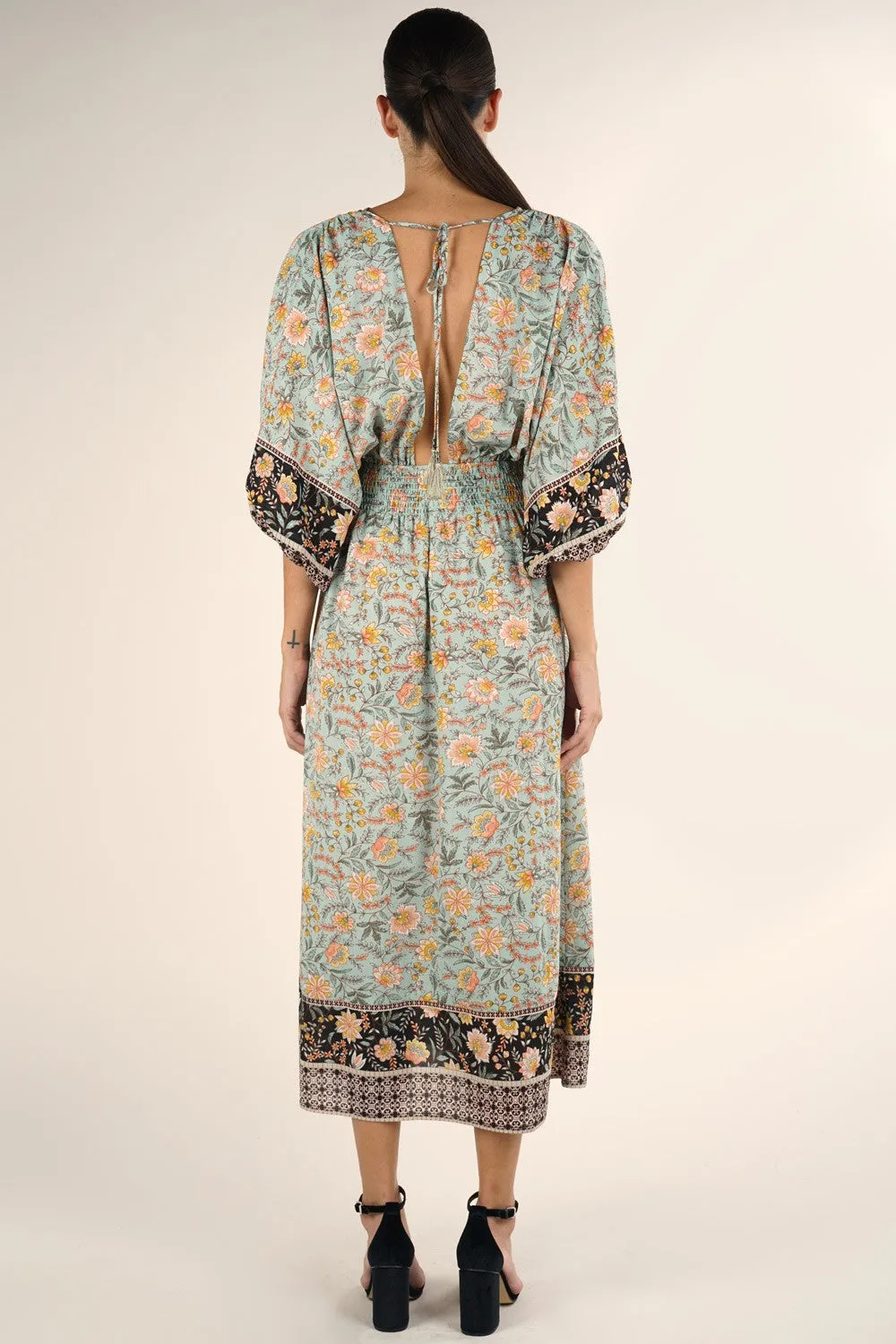Mint Vintage Floral Maxi Dress