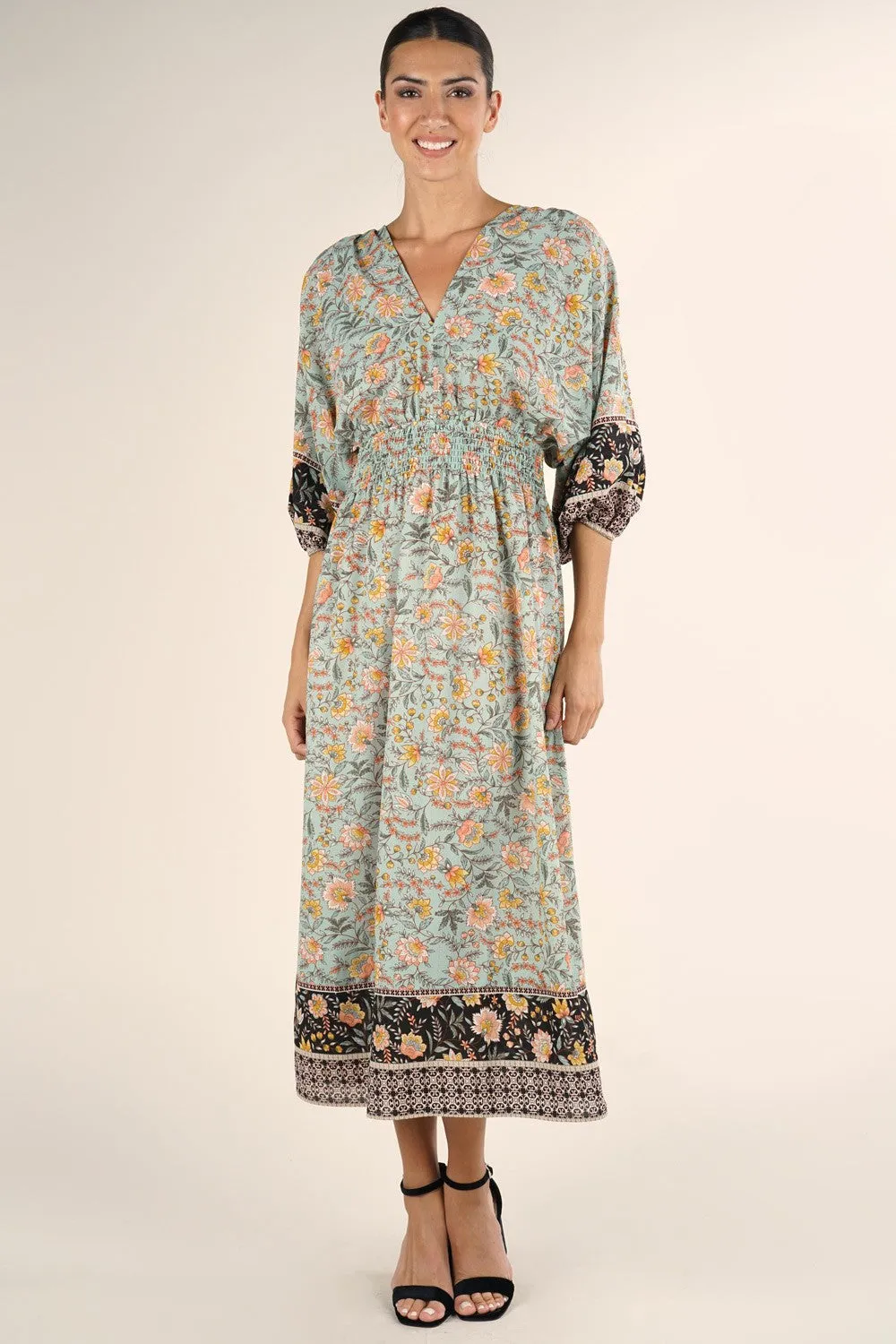 Mint Vintage Floral Maxi Dress