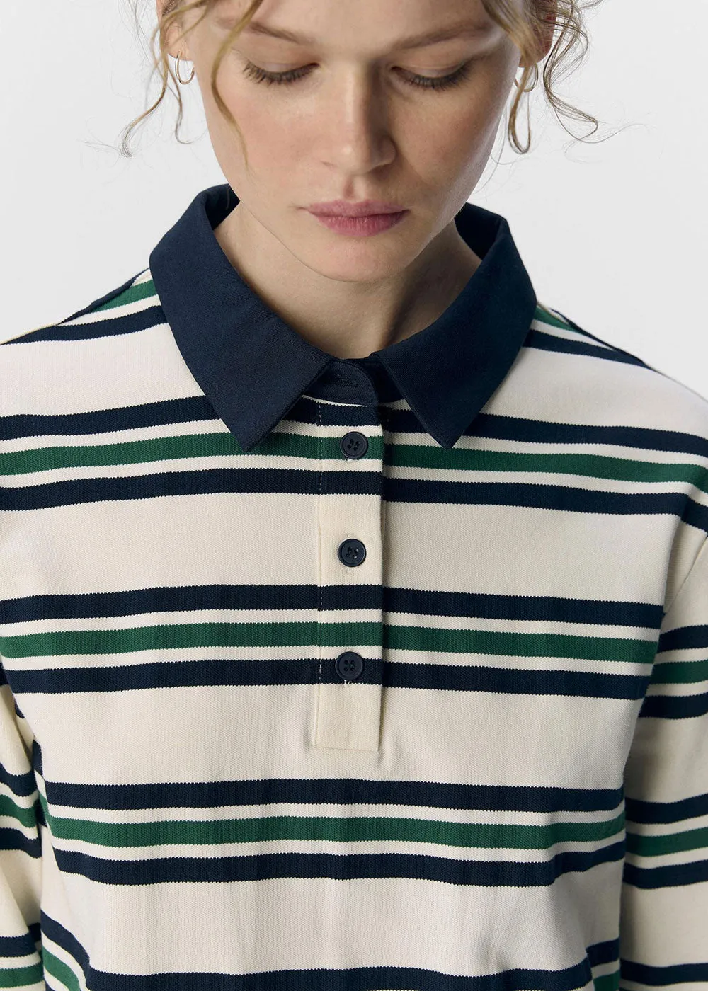Nana Striped Polo - Sky Captain