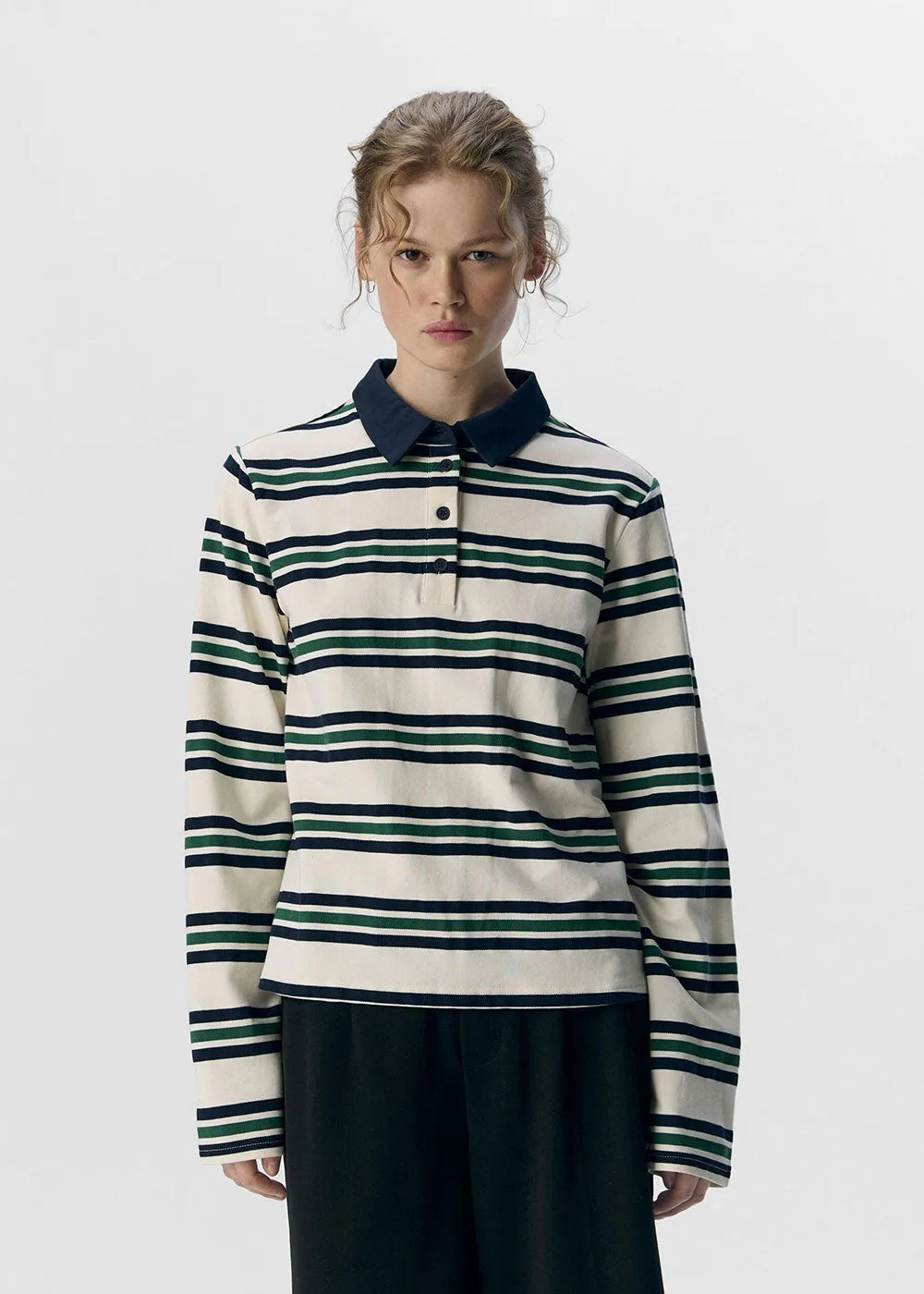 Nana Striped Polo - Sky Captain