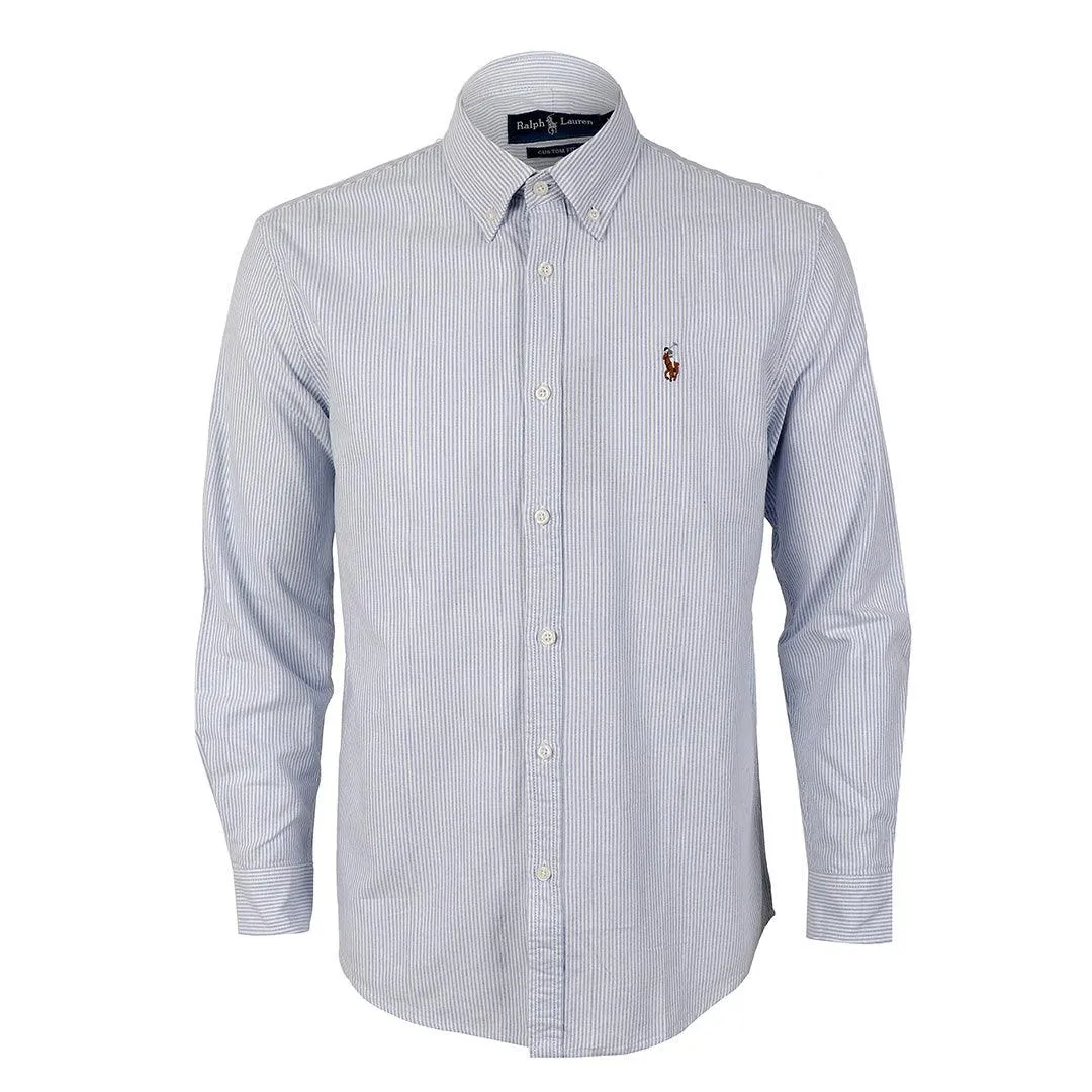 Polo Ralph Lauren Striped Standard-Fit Shirt Blue Strip For Men