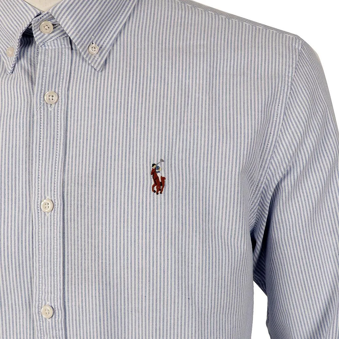 Polo Ralph Lauren Striped Standard-Fit Shirt Blue Strip For Men