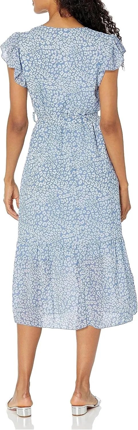 PRETTYGARDEN Women's Summer Floral Boho Maxi Dress Wrap Short Sleeve V Neck Ruffle A-Line Flowy Wedding Guest Long Dresses