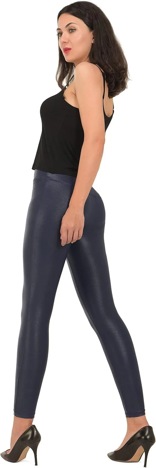 RUFIYO Faux Leather Leggings for Women High Waisted Leather Pants Pleather Leggings Brown