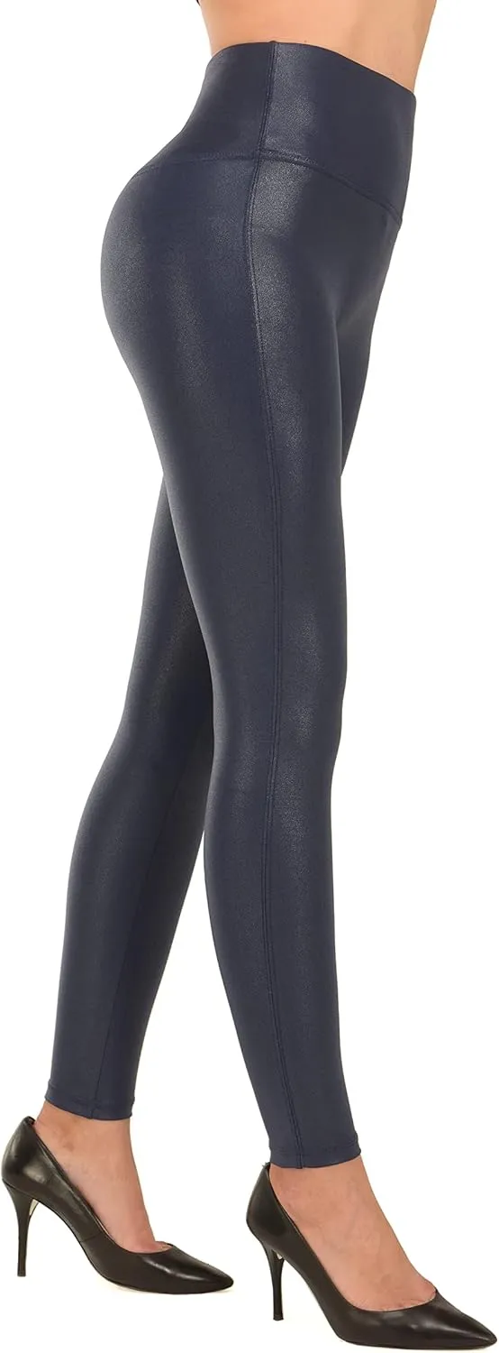 RUFIYO Faux Leather Leggings for Women High Waisted Leather Pants Pleather Leggings Brown