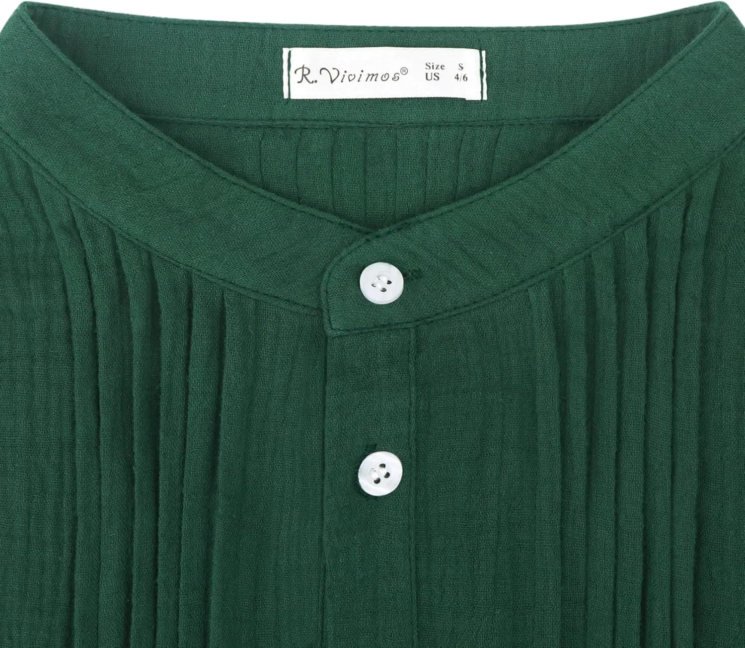 R.Vivimos Women's Tunic Dress Fall Cotton Button Down Long Sleeves Casual Mini Shirt Dress