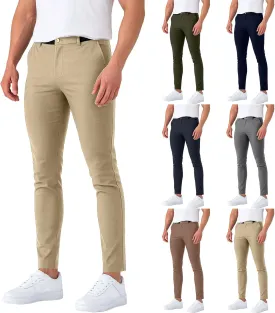 Slim Fit Dress Pants for Men Stretchy Straight Fit Work Pants Mencomfy Tapered Pencil Golf Jogger Pants with Pockets