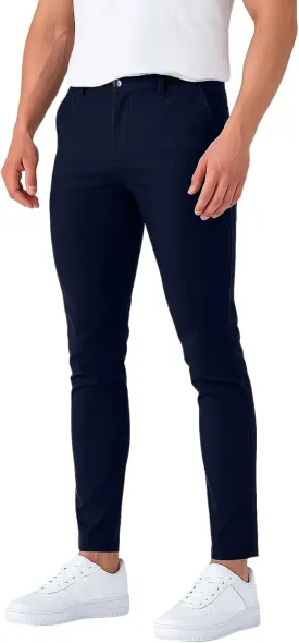 Slim Fit Dress Pants for Men Stretchy Straight Fit Work Pants Mencomfy Tapered Pencil Golf Jogger Pants with Pockets