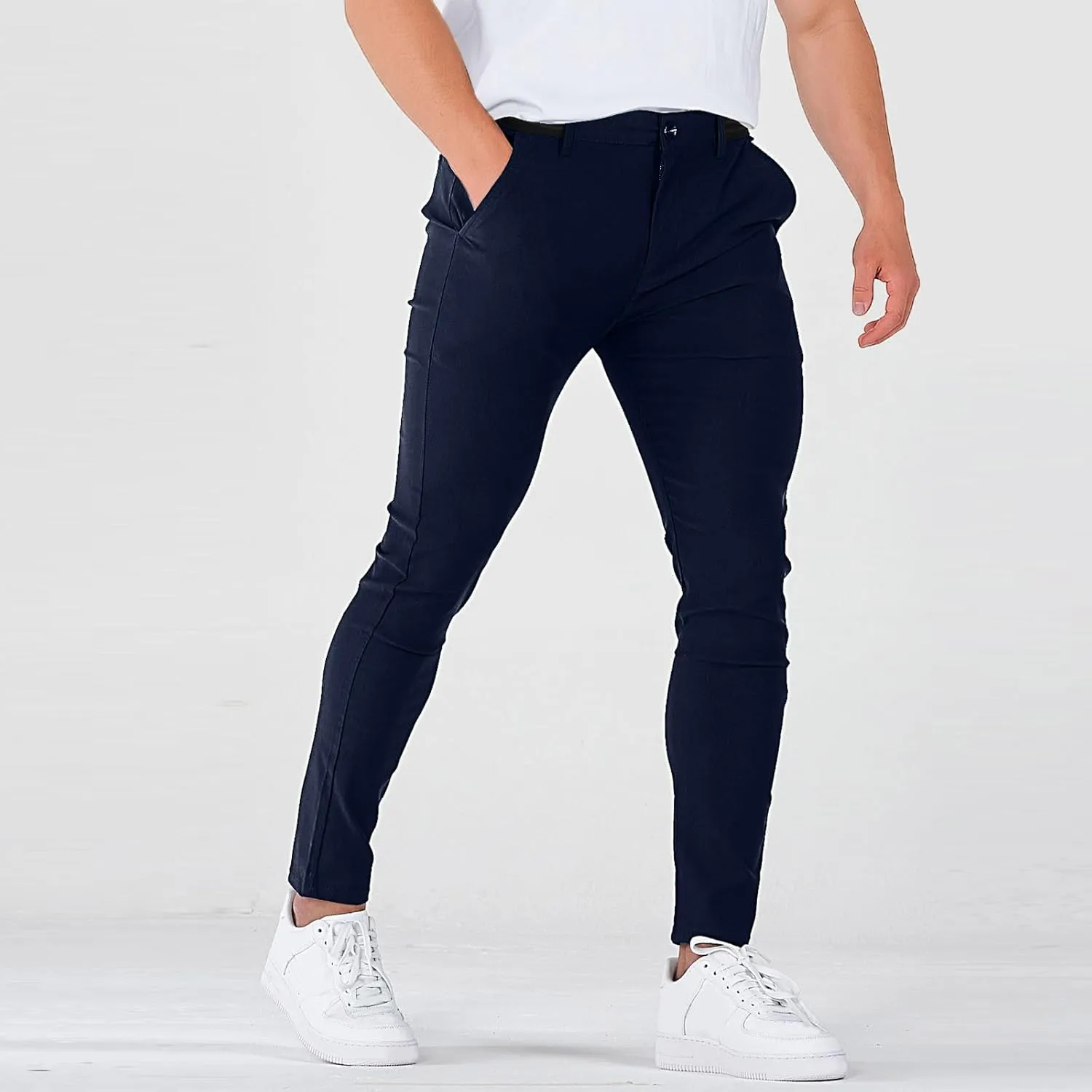 Slim Fit Dress Pants for Men Stretchy Straight Fit Work Pants Mencomfy Tapered Pencil Golf Jogger Pants with Pockets