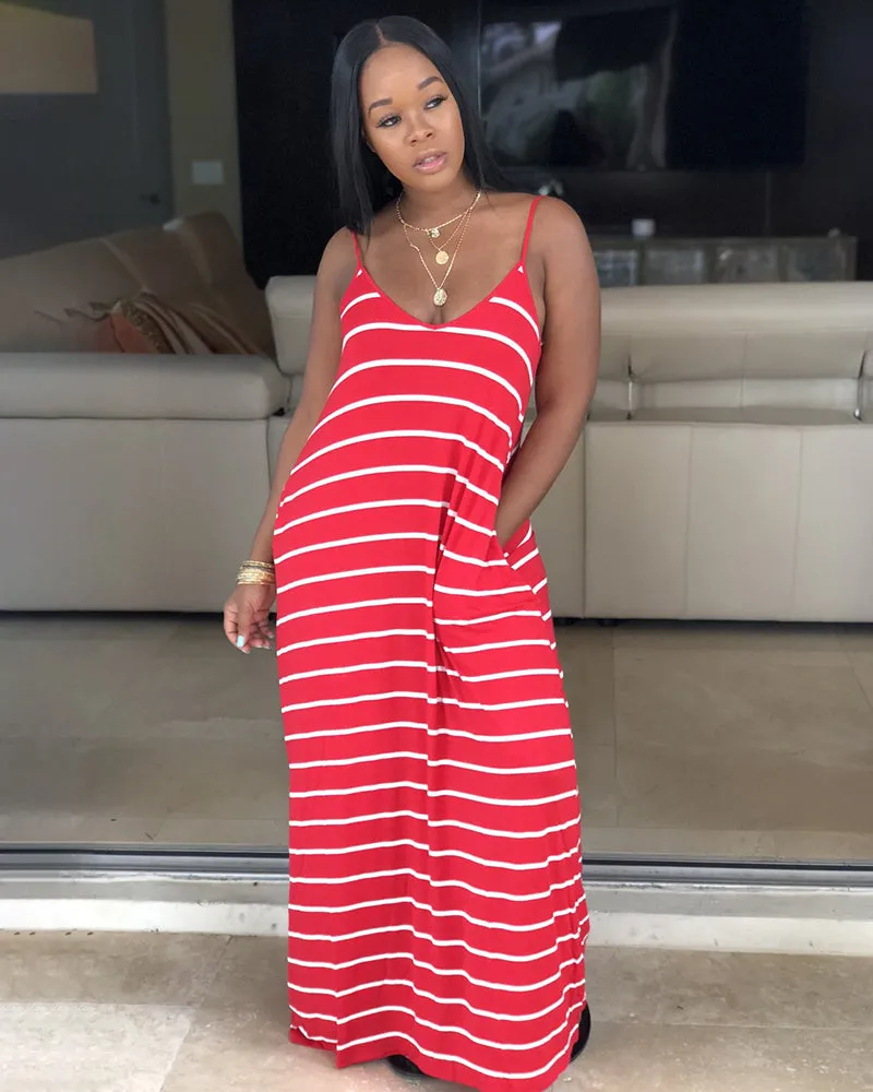 Stylish Stripe Sling Dress