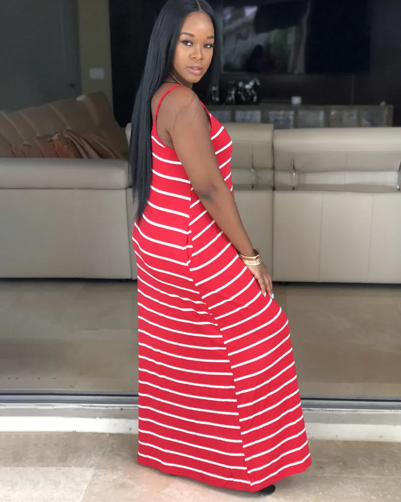 Stylish Stripe Sling Dress