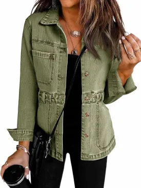 Tankaneo Womens Oversized Denim Jacket Distressed Button Down Boyfriend Jean Jackets 2025 Trendy Shacket