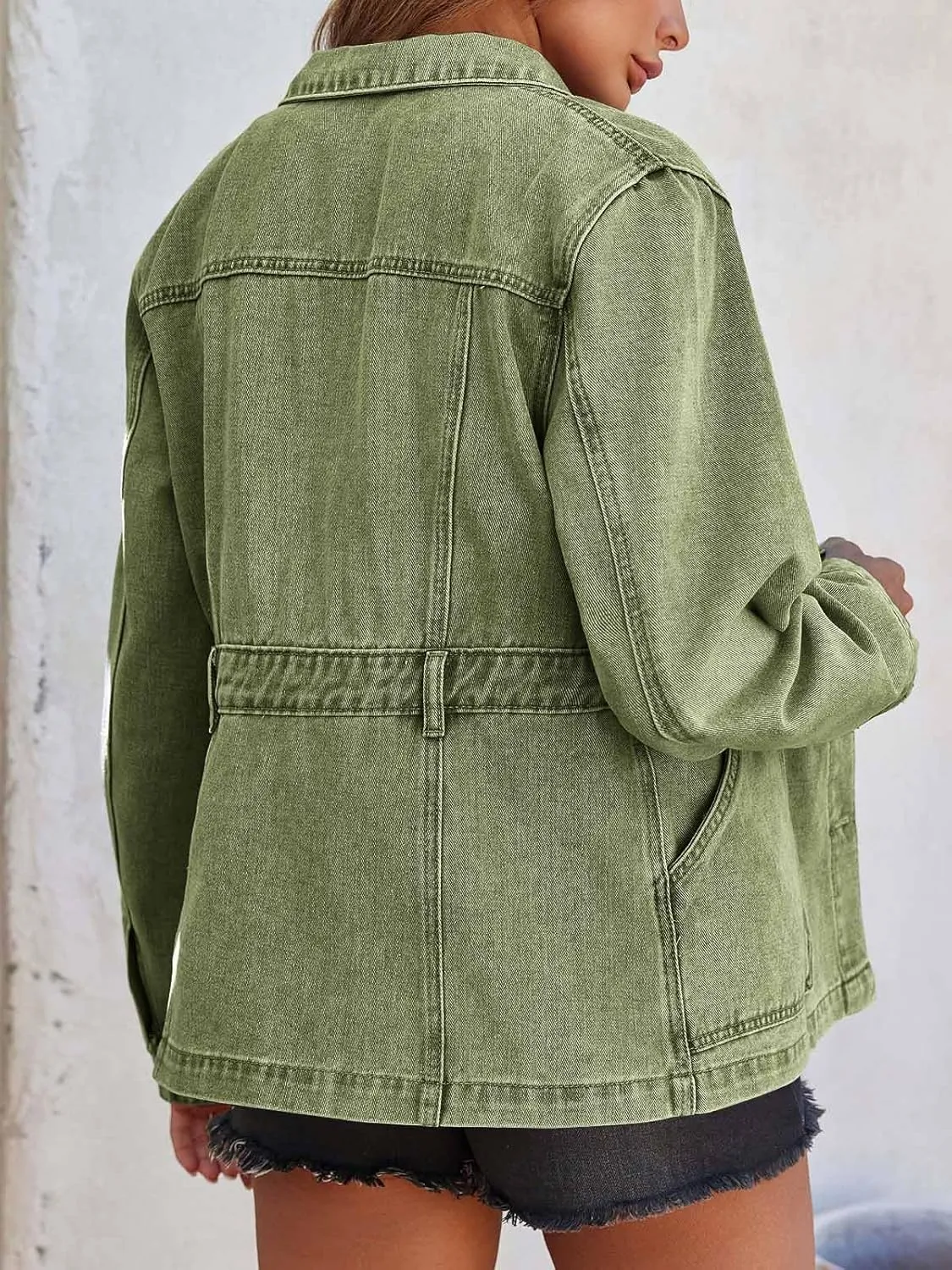 Tankaneo Womens Oversized Denim Jacket Distressed Button Down Boyfriend Jean Jackets 2025 Trendy Shacket