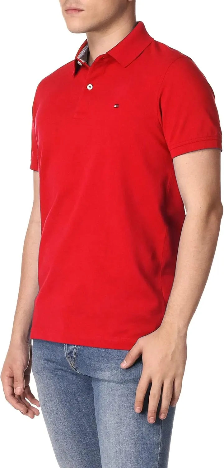 Tommy Hilfiger Men's Short Sleeve Stretch Pique Polo Shirt in Slim Fit