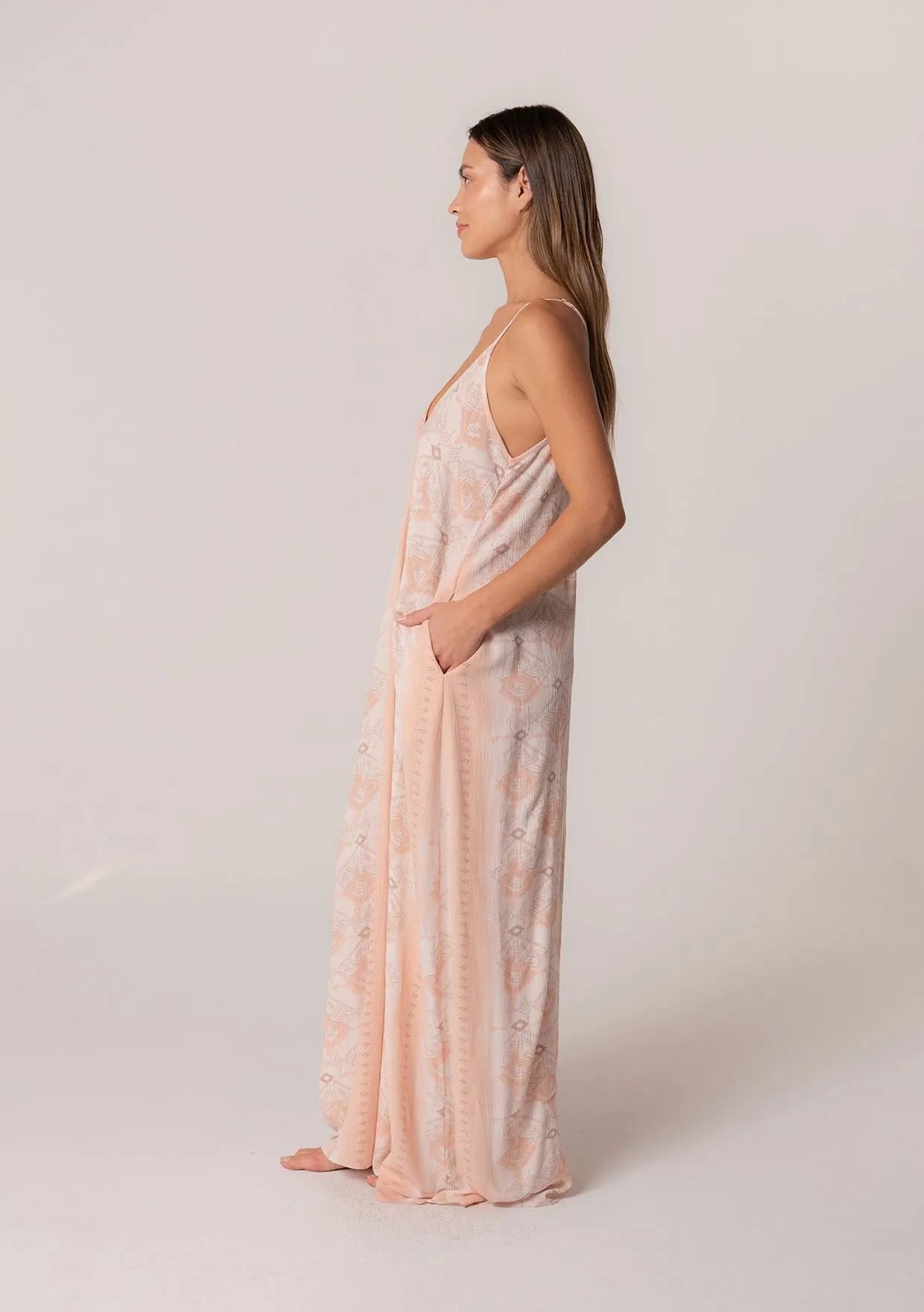 Ultra Bohemian Spaghetti Strap V Neck Maxi Dress