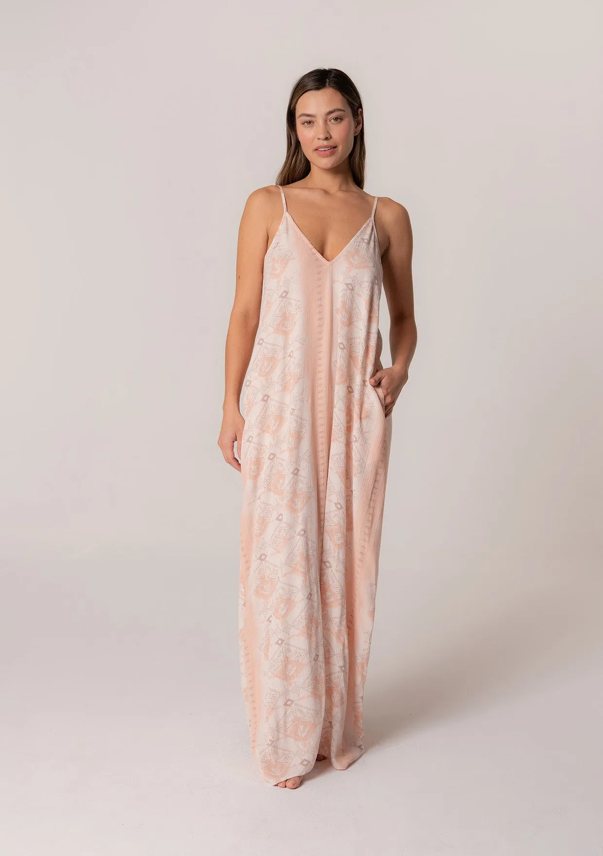 Ultra Bohemian Spaghetti Strap V Neck Maxi Dress
