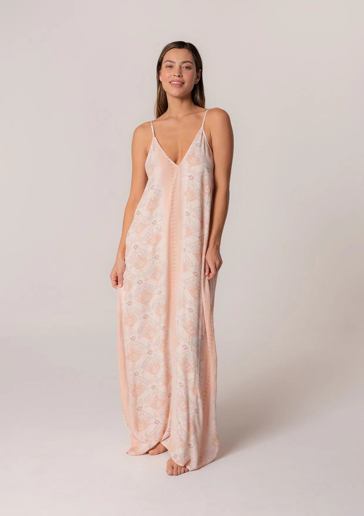 Ultra Bohemian Spaghetti Strap V Neck Maxi Dress