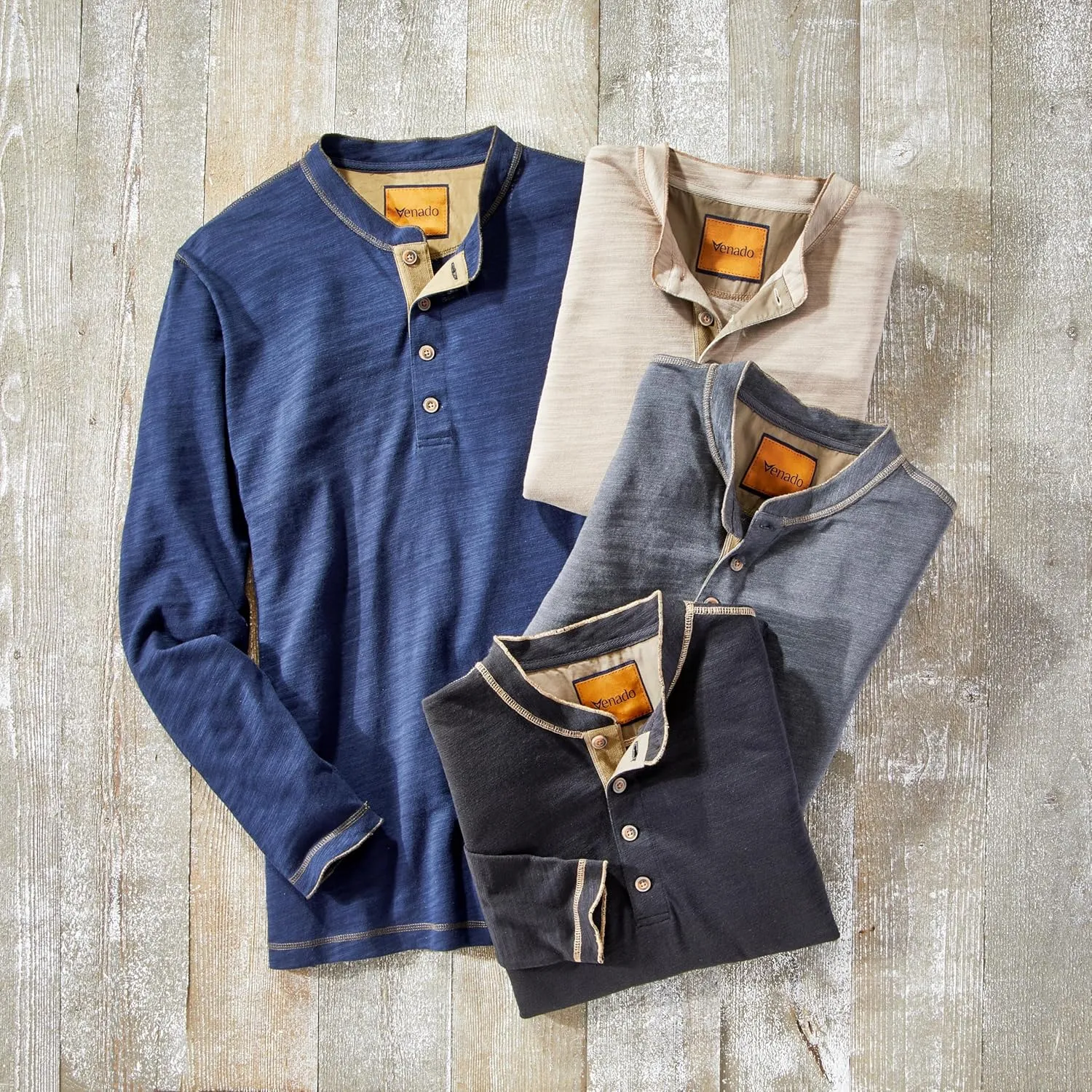 Venado Heavyweight Flex Henley - Long Sleeve Shirts for Men