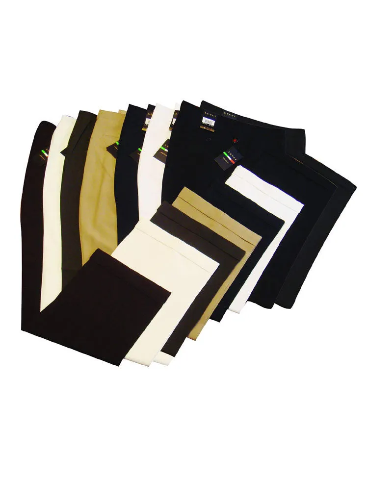 White Dress Pants Regular Leg Pleated Pre-hemmed With Cuffs